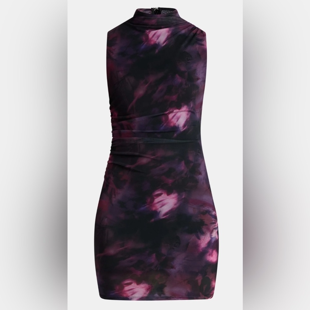 NWT Sleeveless Purple Tie-Dye Bodycon Dress - Picture 5 of 10